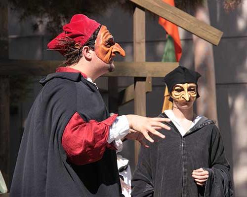 The Foolish Proposal actors preparing for a performance